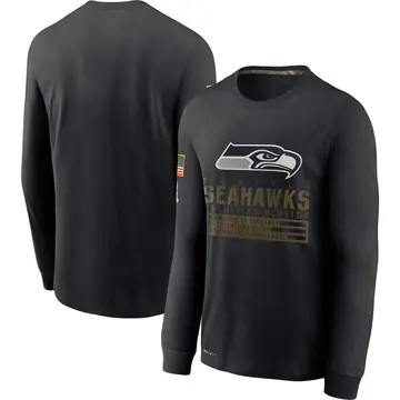 Black Men's Seattle Seahawks 2020 Salute to Service Sideline Performance Long Sleeve T-Shirt