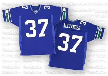 Blue Men's Shaun Alexander Seattle Seahawks Authentic Mitchell And Ness Throwback Jersey