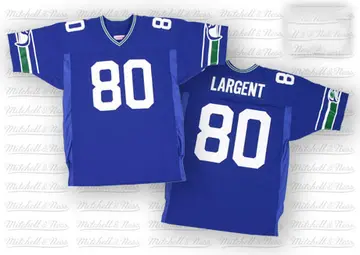 Blue Men's Steve Largent Seattle Seahawks Authentic Mitchell And Ness Throwback Jersey