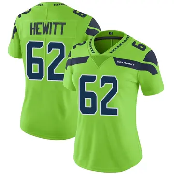 Green Women's Jarrod Hewitt Seattle Seahawks Limited Color Rush Neon Jersey