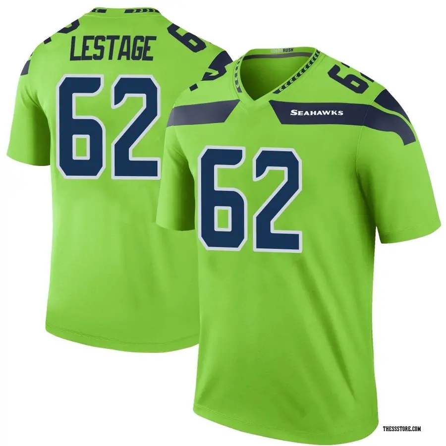 Green Youth Pier-Olivier Lestage Seattle Seahawks Legend Color Rush Neon Jersey