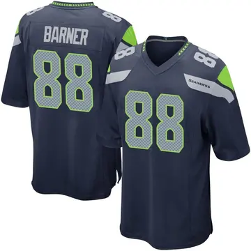 Navy Youth AJ Barner Seattle Seahawks Game Team Color Jersey