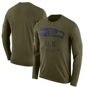 Olive Men's Seattle Seahawks Legend 2018 Salute to Service Sideline Performance Long Sleeve T-Shirt
